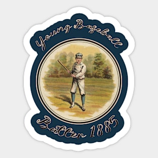 Young Baseball Batter 1885 - vintage illustration - digitally edited Sticker